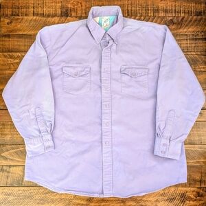 Vintage Roper X-Long Tails Purple Button Down Shirt Purple Pastel Size XL